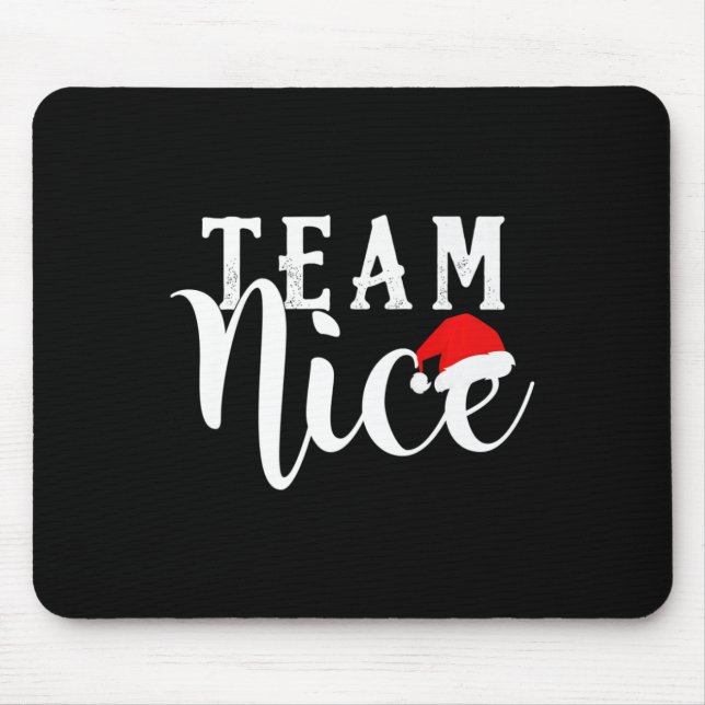 Team Naughty - Team Nice Funny Christmas Couple Ma Mousepad (Vorne)