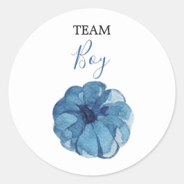 TEAM Navy Gender Reveal Baby Shower Game Labels Runder Aufkleber