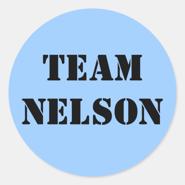 TEAM NELSON RUNDER AUFKLEBER (Vorderseite)