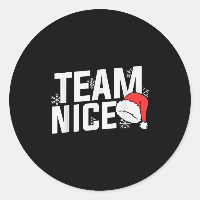 Team Nice Family Christmas Apparel Uni Kids &amp;  Runder Aufkleber (Vorderseite)