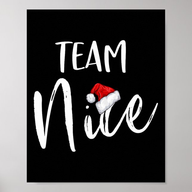Team Nice Funny Christmas Familie Matching Pajamas Poster (Vorne)
