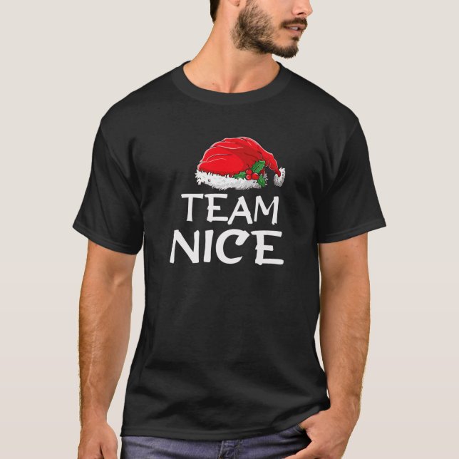 Team Nice Funny Christmas Pajamas Santa Claus Men T-Shirt (Vorderseite)