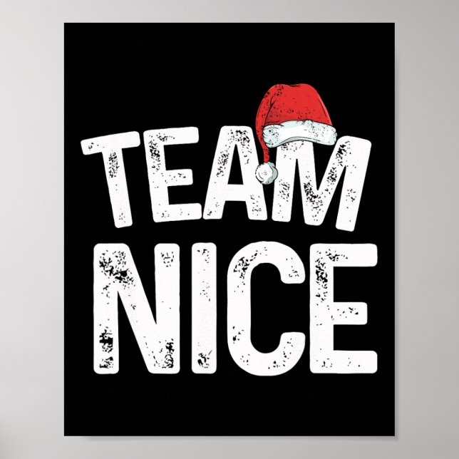 Team Nice Matching Weihnachtspaare Kostüm Naugh Poster (Vorne)