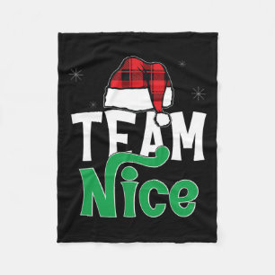 Team Nice Naughty Kariert Xmas Pjs 2024 Funny Coup Fleecedecke