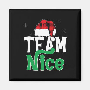 Team Nice Naughty Kariert Xmas Pjs 2024 Funny Coup Magnet