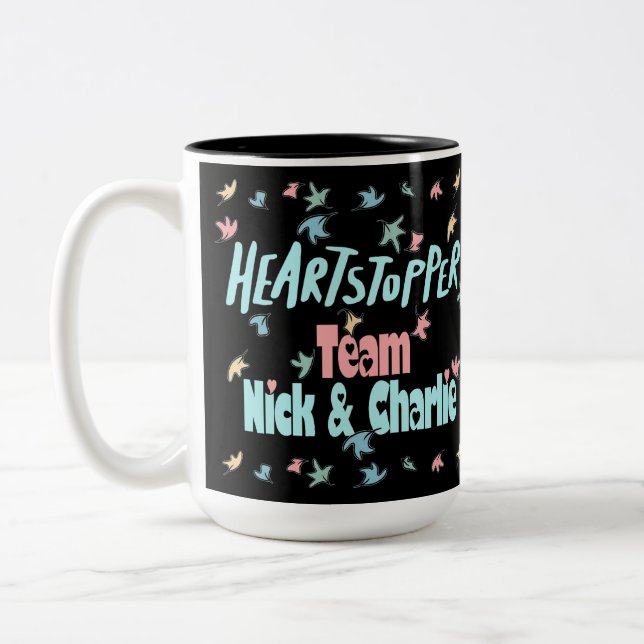 Team Nick und Charlie Black Zweifarbige Tasse (Links)