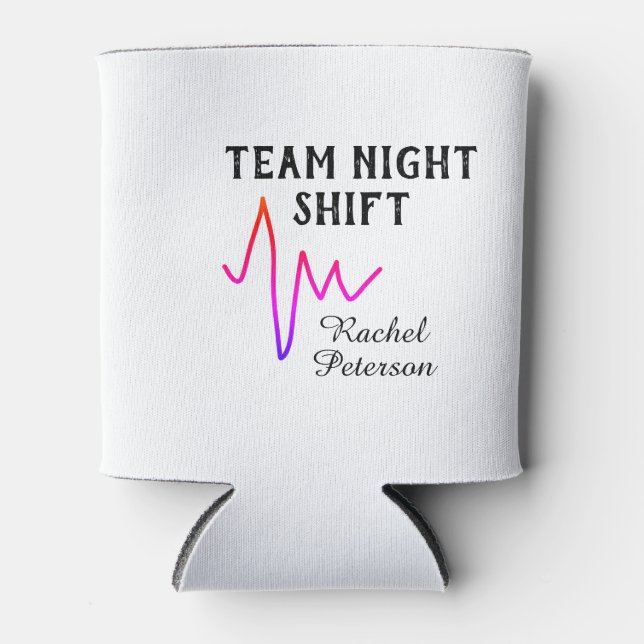 Team night shift nurse doctor medical name heart l dosenkühler (Vorderseite)