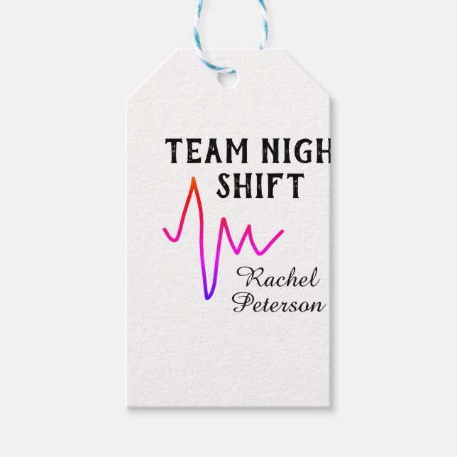 Team night shift nurse doctor medical name heart l geschenkanhänger (Vorderseite)