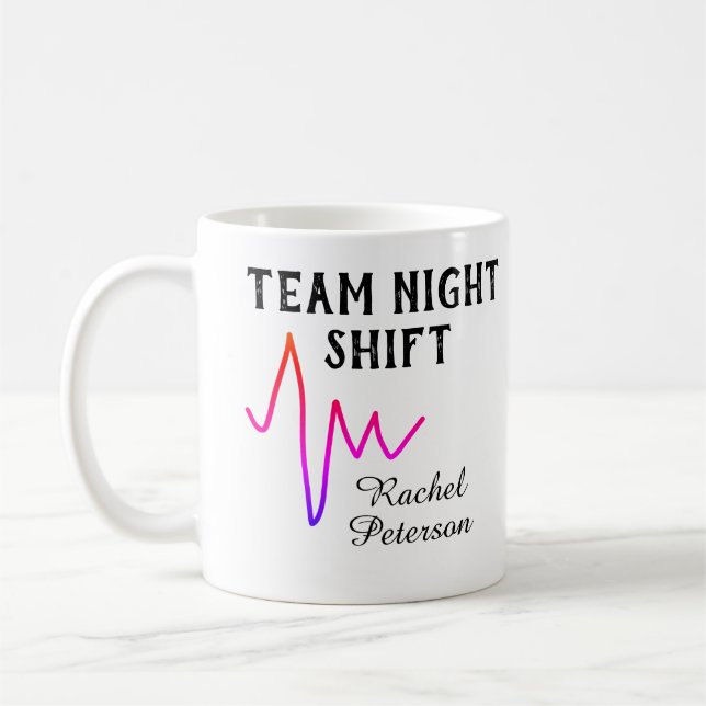 Team night shift nurse doctor medical name heart l kaffeetasse (Links)