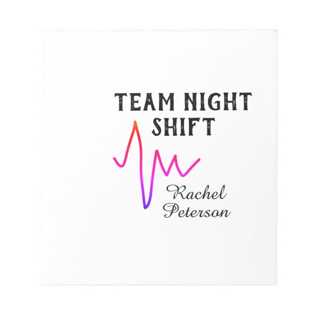 Team night shift nurse doctor medical name heart l notizblock (Vorderseite)