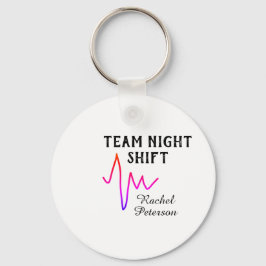 Team night shift nurse doctor medical name heart l schlüsselanhänger