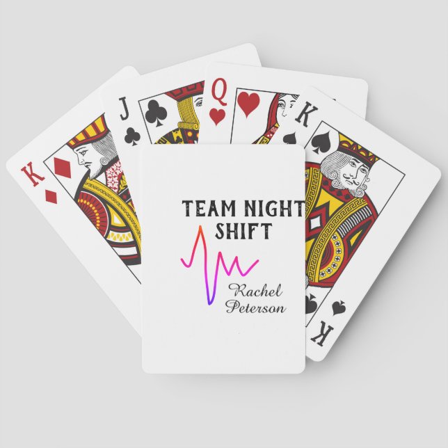 Team night shift nurse doctor medical name heart l spielkarten (Rückseite)