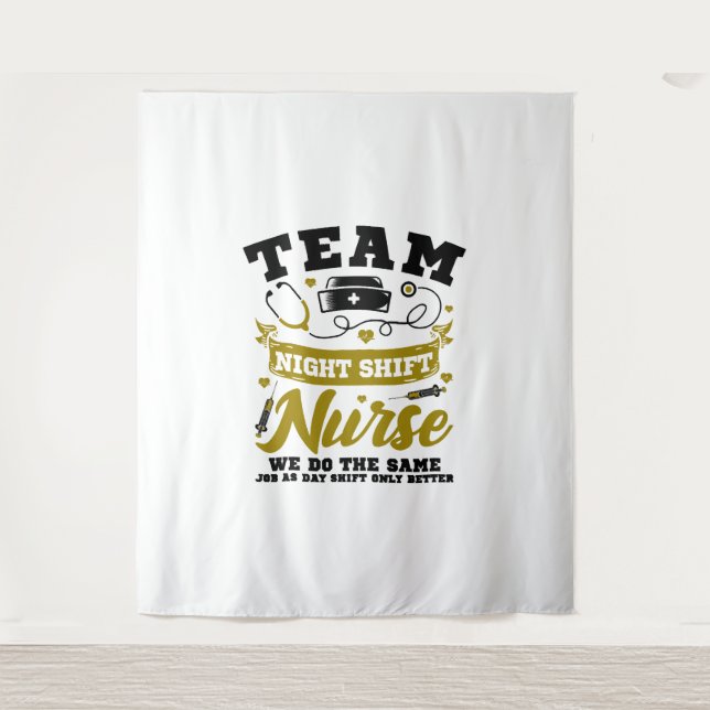 Team Night Shift Nurse Wandteppich (Vorderseite)