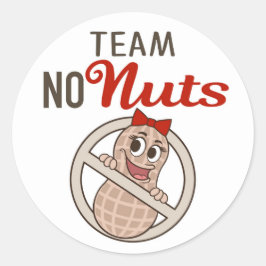 Team No Nuts mit Rot-Bogen Geschlecht offenbaren A Runder Aufkleber