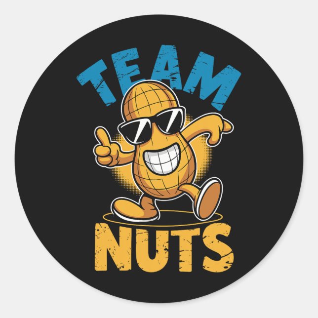 Team Nuts Dab Peanut Funny Cool Gender Reveal Runder Aufkleber (Vorderseite)