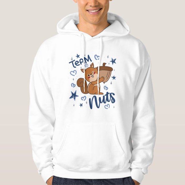 Team Nuts Gender Reveal Party Blue Boy Hoodie (Vorderseite)