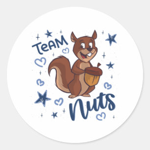 Team Nuts Gender Reveal Party Blue Boy Runder Aufkleber