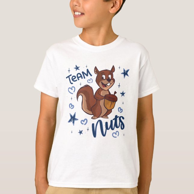 Team Nuts Gender Reveal Party Blue Boy T-Shirt (Vorderseite)
