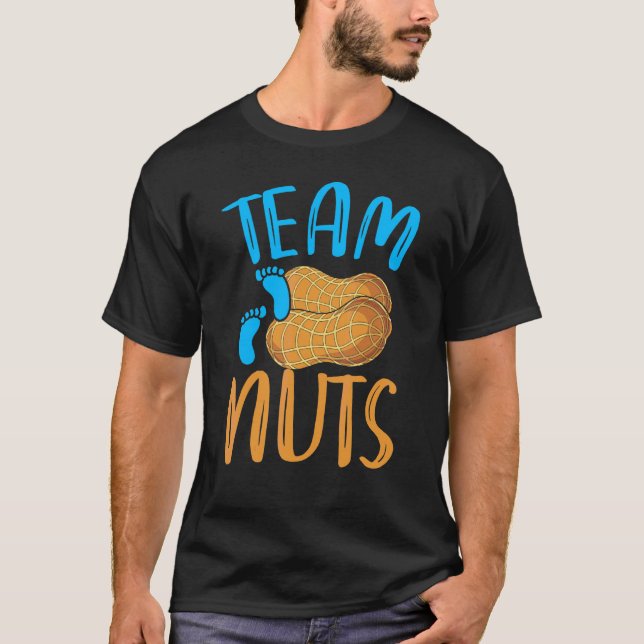 Team Nuts Team Boy Baby Shower Party Gender Revea T-Shirt (Vorderseite)