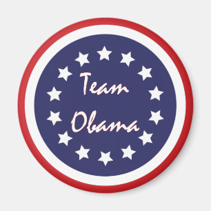 Team Obama Blue Circle Patriotic Magnete