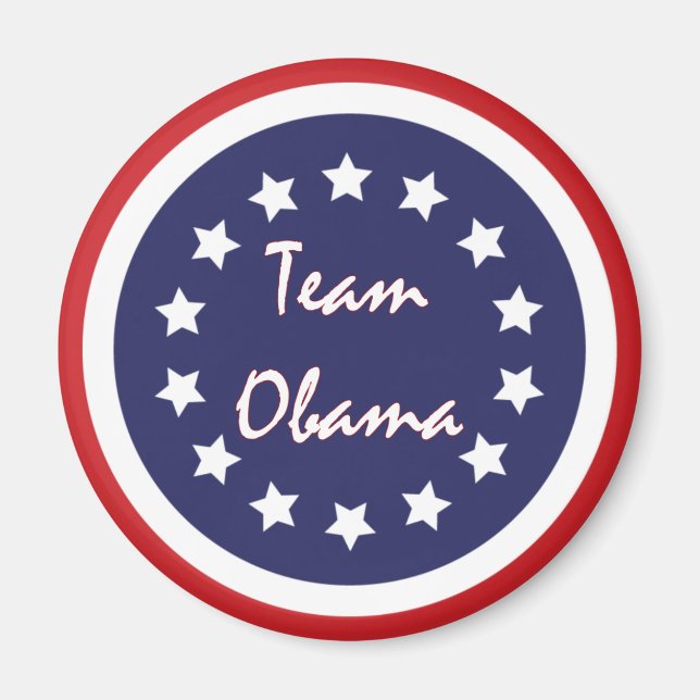 Team Obama Blue Circle Patriotic Magnete (Vorne)