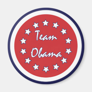 Team Obama Red Circle Magnete
