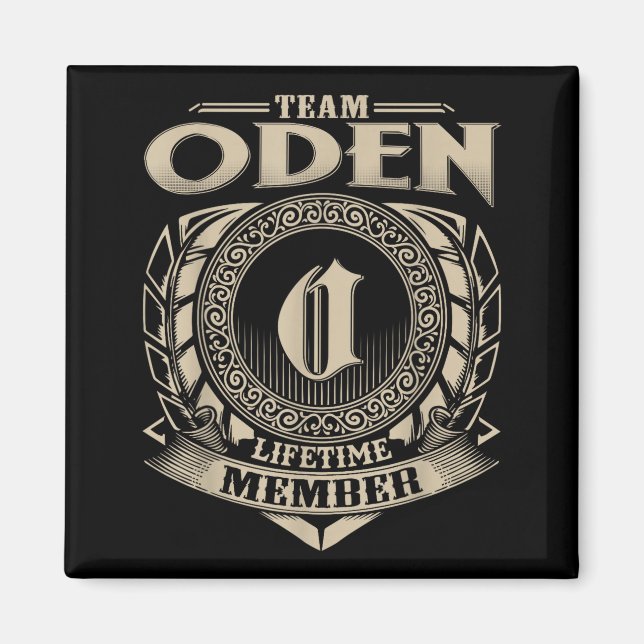 Team Oden Lifetime Member Funny Oden Family Name V Magnet (Vorne)