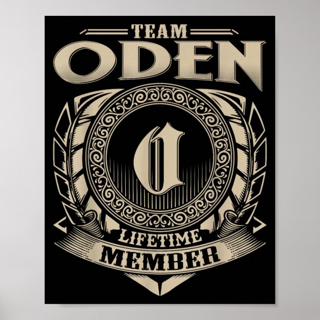 Team Oden Lifetime Member Funny Oden Family Name V Poster (Vorne)