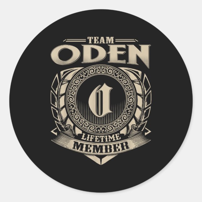 Team Oden Lifetime Member Funny Oden Family Name V Runder Aufkleber (Vorderseite)