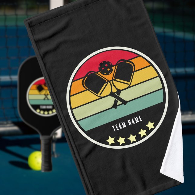 Team oder Firma bunt auf schwarzen Mitte Jahrhunde Handtuch (Von Creator hochgeladen)