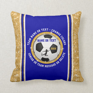 Team oder Senior Gift Ideale für Fußball Blue un Kissen