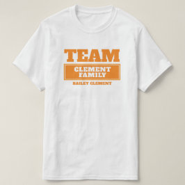 Team Orange personalisierte Familie oder Gruppe T  T-Shirt