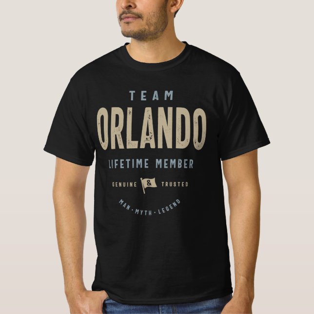 Team Orlando Lifetime Mitglied Personalisiert Name T-Shirt (Vorderseite)
