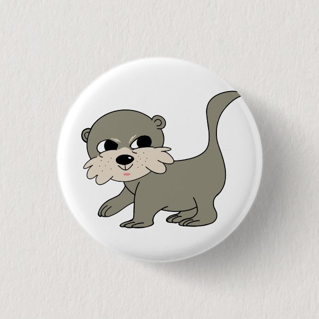 Team-Otterknopf - Weiß Button (Vorderseite)