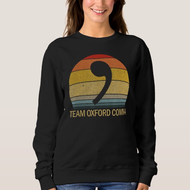 Team Oxford Comma Retro Sunset Team Oxford Comma Sweatshirt (Vorderseite)