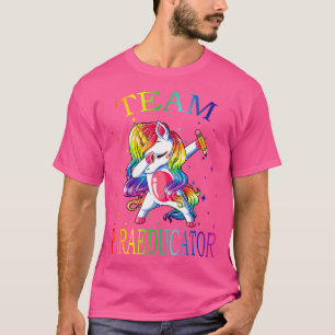 Team Paraeducator Unicorn Funny Back to School Gif T-Shirt