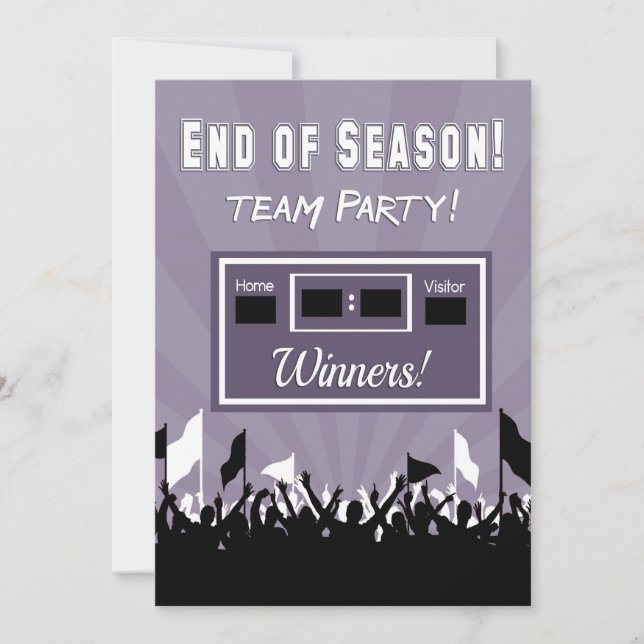 Team-Party Einladung am Ende der Saison (Vorderseite)