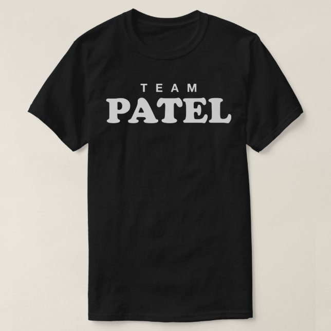 Team Patel Personalized Surname Bride Groom Family T-Shirt (Design vorne)
