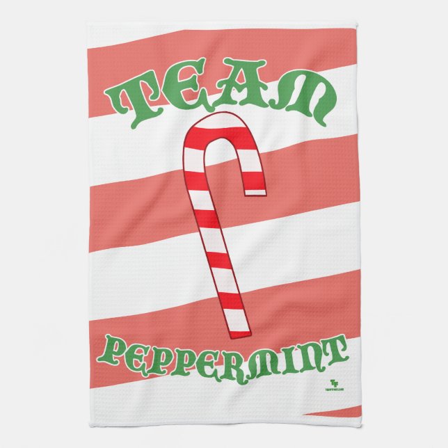 Team Peppermint Funny Christmas Mint Joy Geschirrtuch (Vertikal)