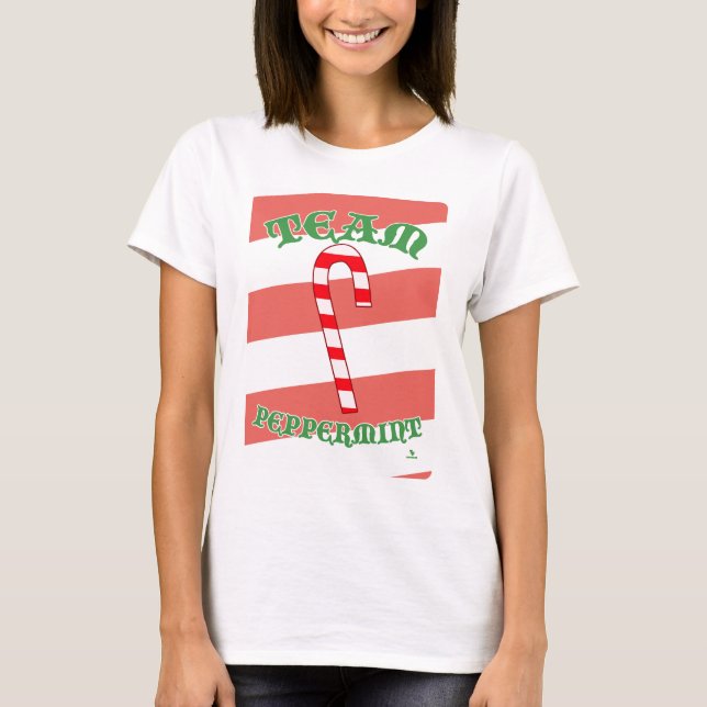 Team Peppermint Funny Christmas Slogan Design T-Shirt (Vorderseite)