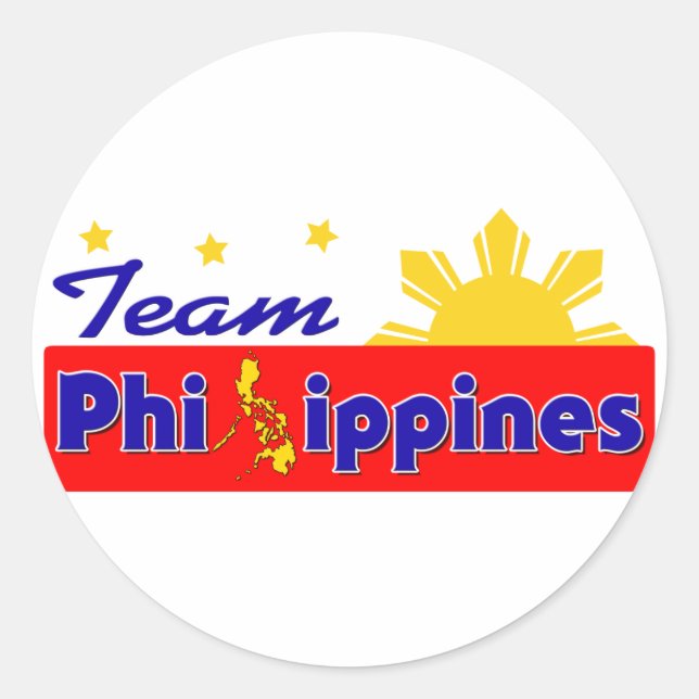 Team Philippinen Runder Aufkleber (Vorderseite)