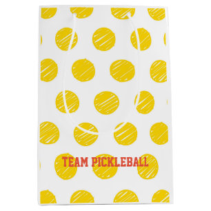 Team Pickleball Weißer Orange Gelbe Balls Sport Mittlere Geschenktüte