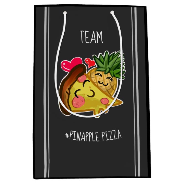Team Pinapple Pizza Mittlere Geschenktüte (Vorderseite)