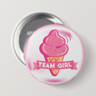 Team Pink Eis Geschlechter-Enthüllung Button