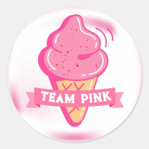 Team Pink Ice Cream Gender Offenlegung Gunst Runder Aufkleber