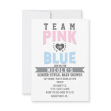 Team PINK oder BLUE Gender Reveal Baby Shower
