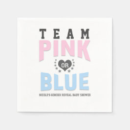 Team PINK oder BLUE Gender Reveal Baby Shower Serviette
