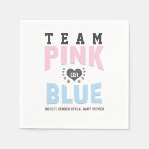 Team PINK oder BLUE Gender Reveal Baby Shower Serviette