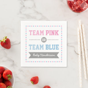Team Pink oder Team Blue Personalisiertes Party Na Serviette