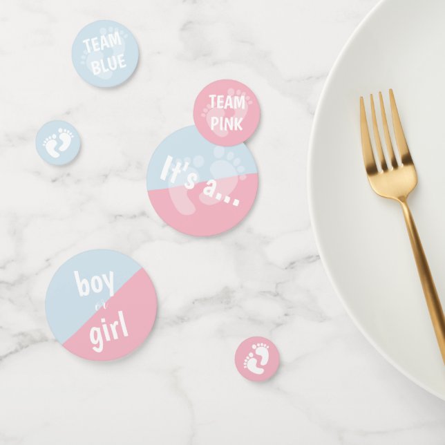 Team Pink & Team Blue Gender Revealing Party Konfetti (Gruppe)